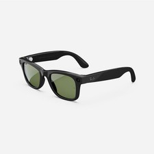 Refurbished Ray-Ban Meta Wayfarer (Gen 1), Shiny Black / G15 Green, Large, High picture