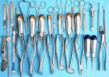 GERMAN 74 PC ORAL DENTAL SURGERY EXTRACTING ELEVATORS FORCEPS INSTRUMENT KIT SET picture