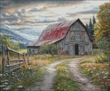 An Old Gray Barn - Counted Cross Stitch Kits Needlework Embroidery DIY picture