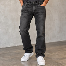 True Religion Ricky Mens Jeans Size 34 Black Denim Straight Leg 5 Pocket Casual picture
