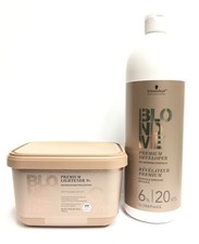 (2 PACK)Schwarzkopf BlondMe Lightener 9+ and BM Dev. 6 % 20 Vol Duo,33.8, 15.8oz picture