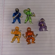 Set Of 5 Vintage Ninjas Rubber Gumball Mini Pocket Figures 1.25” (#199-5) picture