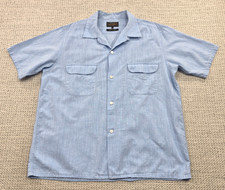 Beams Button Up Shirt Mens XL Blue Chambray Short Sleeve Made In Japan picture