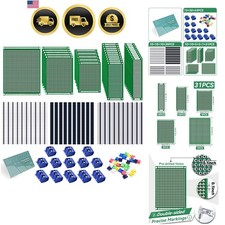 104pcs Double Sided PCB Board Kit, Prototype Boards for DIY Soldering and Ele... picture