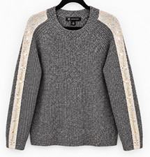 INC International Concepts Women's Gray Knit Crewneck Pullover Sweater XS Sequin picture