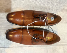 GUESS Men's Brown Leather Cap Toe Lace-Up Oxford Dress Shoes US 9.5 EU 40 picture