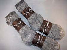 Davido Mens socks crew made in Italy 100% cotton 6 pair gray/black size 10-13 picture