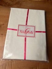 NWT $163 Ann Gish Cotton Sateen KING Pillowcases Set - Ivory w/ Ivory Silk Trim picture