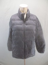 Eddie Bauer Size L Womens Black Down Hooded Pockets Full Zip Quilted Jacket 630 picture