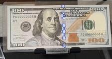 2017 $100 Federal Reserve Banknote Uncertified G7 Cert# PG00000335B picture