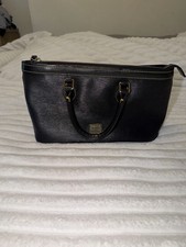 Dooney & Bourke Black Saffiano Leather Satchel Handbag Red Interior picture
