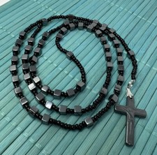 Buy Handmade Hematite Rosary Necklace | Unisex Catholic Rosary  picture