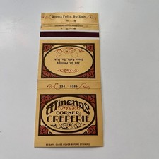 Minervas Corner Creperie Sioux Falls SD Vintage Matchbook Cover SMM14-1 picture