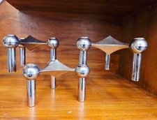 Stoff Fritz Nagel Modular Chrome Candle Holder MCM Vintage Art picture