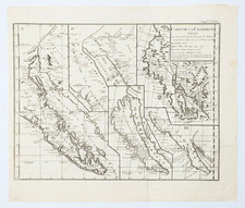 1772 Robert de Vaugondy: Carte de la Californie **ANTIQUE ORIGINAL picture
