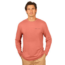 NWT Reel Life Men's Long Sleeve UV Tee Size S Coral picture