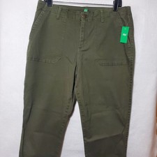 Dip Jogger Pants Womens 14 Green Twill Elastic Cuff Comfort Stretch Casual picture