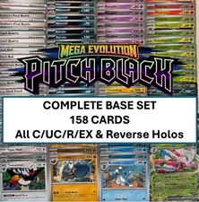 Pokemon ME05: PITCH BLACK Complete Base Set 1-84 ALL 10 EX & 74 REVERSE HOLO 158 picture