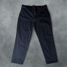 Lee Black Faded Denim Jeans Cropped Straight Leg picture