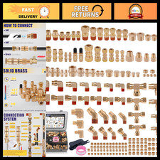 200 Pcs Brass Air Brake Line Compression Fittings Kit - Durable, High-Quality Pa picture