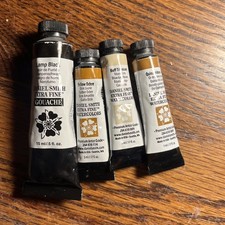 Daniel Smith Extra Fine Watercolor Lot 3 5ml Lamp Black Gouache 15 Ml New picture