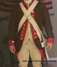 Revolutionary War Colonial Brown with Red Regimental Coat picture