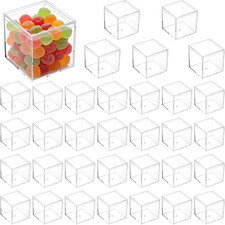 40 Pcs Clear Acrylic Boxes with Lids, 2.2X2.2X2.2 Inch Small Square Display Stor picture