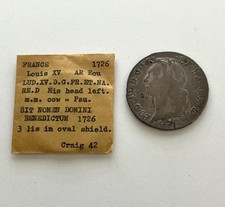 1726 French Silver 1 Écu coin featuring King Louis XV picture