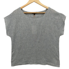Quince European Linen Tops Blue M picture
