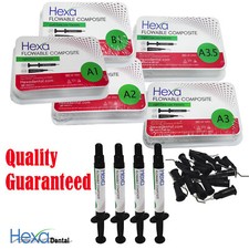 FLOWABLE COMPOSITE 4 SYRINGES +20 Tips Shades A1 A2 A3.5 B1 Top Quality picture