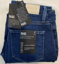 Paige Women's Jeans - Size 27 3/4 Colette Crop Flare Raw Hem New W/Tags picture