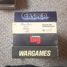 Vintage 80s/90s Family Movie VHS Lot (4 Tapes)- Casper, Wargames, 3 Men & Baby picture