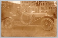 1910s Brass Era Automobile Driver Fur Coat Vintage RPPC Real Photo Postcard picture