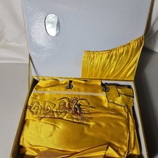 1940’s 4 piece Pajamas with Original Box embroidered  top, pants, robe, slippers picture