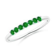 ANGARA 0.32 Ct Lab Grown Half Eternity 7-Stone Emerald Wedding Ring in 14K Gold picture