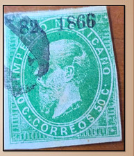 SM4)1866. puebla.MAXIMILIAN LITHOGRAPHED, 50 CENTS WITH  NUMERAL SCOTT: 30  picture