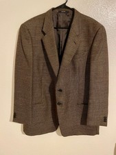Vintage MANI Men’s 46 100% Wool Brown Tweed Blazer Sport Coat picture