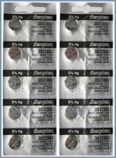Lot of 10 Energizer 357/303 Silver Oxide Coin Cell Batteries USA Seller picture
