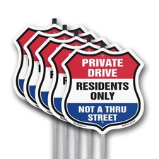 Private Driveway Shield Sign Private Drive Residents Onl Shield Sign With Stake picture