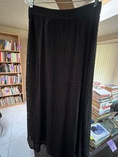 Chico's Black Eyelet Maxi Skirt Size 2 with Crochet Waistband picture