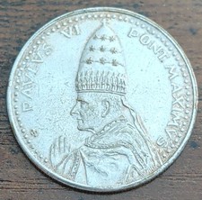 1975 Vatican Papal States Pope Paulus VI Silver Coin (XF, Great Condition) picture