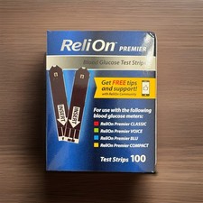 ReliOn Premier Blood Glucose Test Strips 100 Count New 2027/02 picture