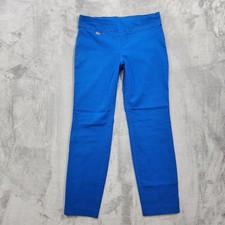 Alfani Pants Womens 12 Blue Ponte Pull On Slim Ankle Stretch Office Casual picture