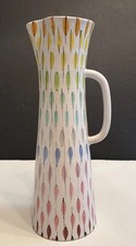 Bitossi Aldo Londi Feather Piume Multicolore Ztaly Ceramic Pitcher Italy picture