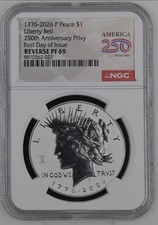 2026-P Reverse Proof $1  Peace Silver Dollar  NGC PF69 First Day Issue (Ready)% picture