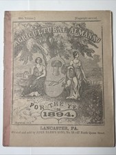 Antique 1894 John Baer Sons Inc Almanac Horoscope Ads Vtg Lancaster PA picture