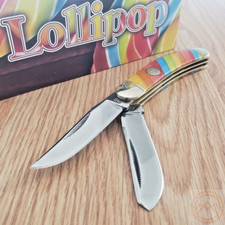 Rough Ryder Lollipop Sowbelly Trapper Pocket Knife Stainless Blades Synthetic picture