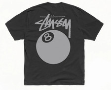 Stussy 8 Ball Pigment Dyed Black T Shirt Size Large picture