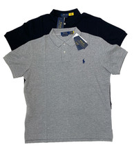 NWT Polo Ralph Lauren Men’s Custom Slim Fit Mesh Polo Shirt - Black ,Gray  S-2XL picture