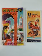 Vintage 1955-56 AAA Mexico By Motor Travel Guide & Folded Map Set picture